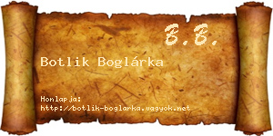 Botlik Boglárka névjegykártya